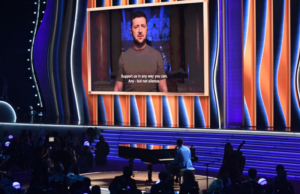 Zelenski llama a los músicos a defender la libertad de Ucrania en los Grammy