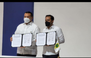 No importa quien meta gol; importa que gane Yucatán, dice Renán Barrera al defender La Paz cívica junto con el gobernador