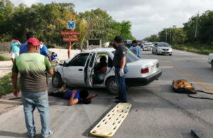 Ocho personas resultaron lesionadas en aparatoso accidente en Tulum