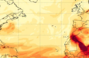 Nube de Polvo del Sahara se acerca a la Península de Yucatán