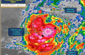 Tormenta Tropical Blas será Huracán categoría 1; se localiza al Sur de Michoacán