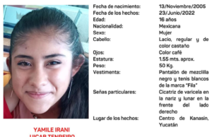 Activan Alerta Amber por desaparición de adolescente en Kanasín, Yucatán