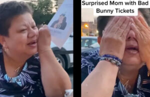 Madre de familia llora al recibir boleto para ver a Bad Bunny por su cumpleaños