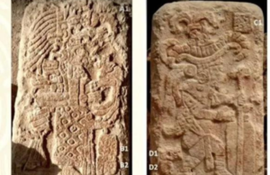 Hallan en Uxmal, Yucatán, estela conmemorativa dual